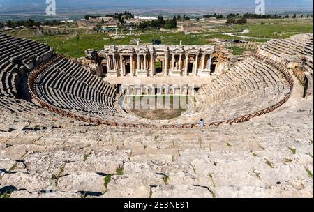 Turchia, Provincia di Denizli, Pamukkale, Teatro di Hierapolis Foto Stock