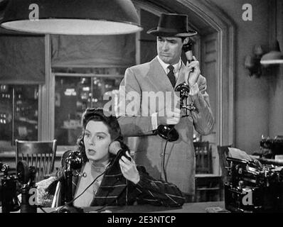 LA SUA RAGAZZA VENERDÌ 1940 Columbia Pictures film con Rosalind Russell E Cary Grant Foto Stock