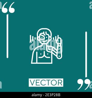 Icona vettore cybernetics icona lineare. Linea tratto modificabile Illustrazione Vettoriale