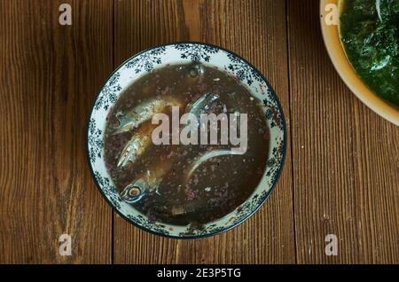 Garum - antica salsa di pesce fermentata che risale al romano volte Foto Stock