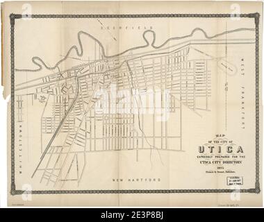 Mappa della città di Utica Foto Stock