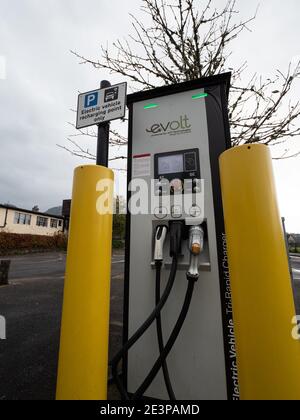 Punto di ricarica del veicolo elettrico Evolt Foto Stock