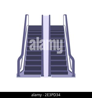 Scala mobile Vector Electric Airport Ladder. Icona della scala mobile di sollevamento vettoriale dell'ascensore Illustrazione Vettoriale