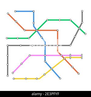 Metropolitana omnichannel mappa della metropolitana. Mappa della linea ferroviaria metropolitana Omni Channel Illustrazione Vettoriale