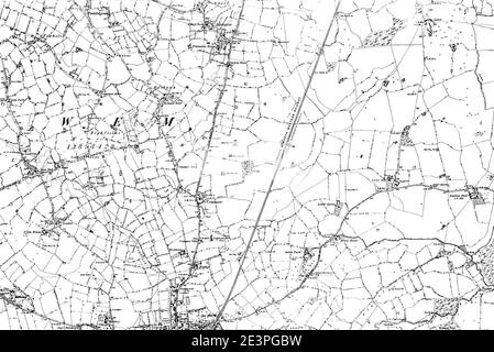 Mappa di Shropshire OS Map name 014-se, Ordnance Survey, 1883-1895. Foto Stock