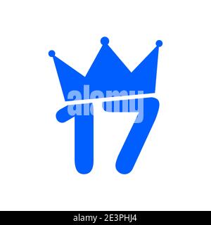 Dolce 17 anni di celebrazione sfondo. icona del logo del party di compleanno del 17° anniversario Illustrazione Vettoriale