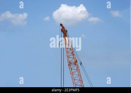 Chiudere il gancio della gru per autogru industriali Foto Stock