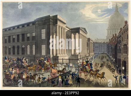 I pullman Royal Mail partono dal General Post Office di Londra, stampa acquatinta di Richard Gilson Reeve dopo James Pollard, 1830 Foto Stock