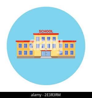 Scuola università costruzione vettore elementare alto cartoon campus flat School illustrazione dell'edificio Illustrazione Vettoriale