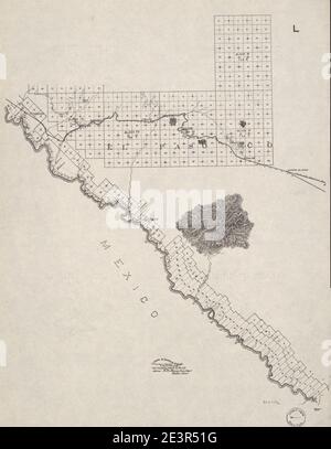 Mappa della contea di El Paso, Texas Foto Stock