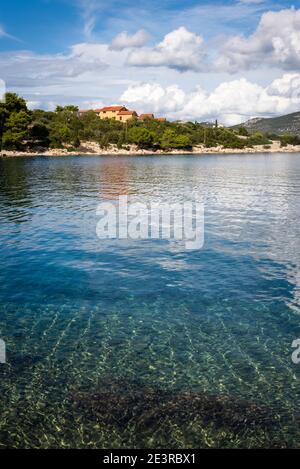 Villaggio di Drage, Isola di Iz, arcipelago di Zara, Dalmazia, Croazia Foto Stock