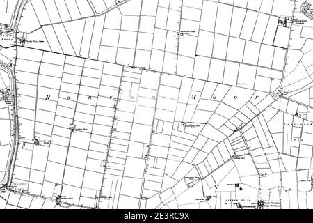 Mappa di Cambridgeshire OS Mappa nome 015-se, Ordnance Survey, 1884-1892. Foto Stock