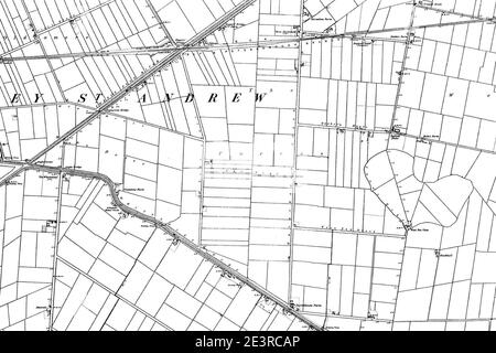 Mappa di Cambridgeshire OS Map name 015-NW, Ordnance Survey, 1884-1892. Foto Stock