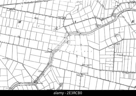 Mappa di Cambridgeshire OS Map name 015-NE, Ordnance Survey, 1884-1892. Foto Stock