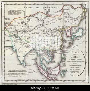 Mappa Cina c1798. Foto Stock