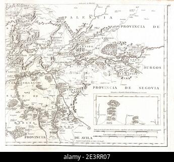 geográfico de la provincia de Valladolid 4de4 (1779, Tomás López). Foto Stock