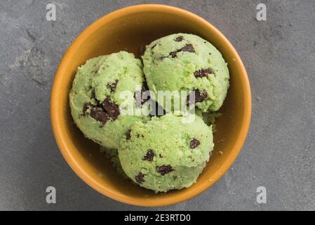 Gelato alla menta e cioccolato Foto Stock