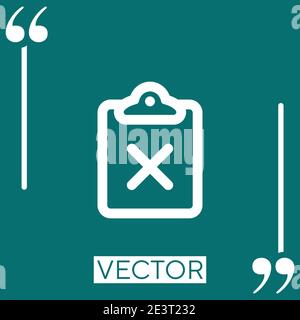 Icona vettore pulsante Elimina Appunti icona lineare. Linea tratto modificabile Illustrazione Vettoriale