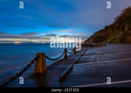 Alba nebbia da Fort Point Foto Stock