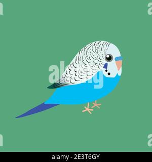 Un'illustrazione af un bugie blu molto carino. È un uccello maschile. Illustrazione Vettoriale
