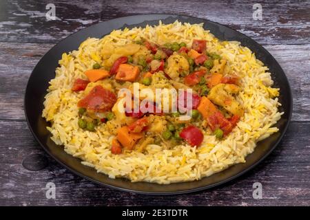 Curry di verdure con riso Foto Stock