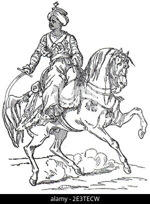 Mameluco a cavallo della Vecchia Guardia Adolphe de Chesnel. Foto Stock