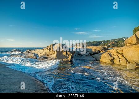 CALA ROQUES PLANES CALONGE PLATJA DE ARO COSTA BRAVA CATALOGNA SPAGNA Foto Stock