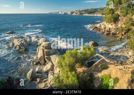 CALA ROQUES PLANES CALONGE PLATJA DE ARO COSTA BRAVA CATALOGNA SPAGNA Foto Stock