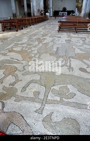 L'interno della cattedrale di Santa Maria annunciato in stile romanico 4 maggio 2018 Otranto Salento Italia Foto Stock