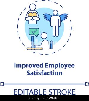 Icona del concetto di soddisfazione dei dipendenti migliorata Illustrazione Vettoriale