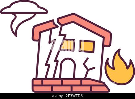 Icona colore RGB rosso per il cambiamento di clima Illustrazione Vettoriale