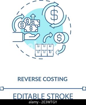 Icona del concetto di riduzione dei costi Illustrazione Vettoriale