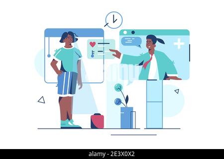 Online la consultazione del medico Illustrazione Vettoriale