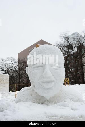 Sculture di neve nel festival della neve di Sapporo, Giappone. Foto Stock