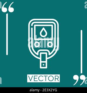 Icona vettore diabete icona lineare. Linea stroked modificabile Illustrazione Vettoriale