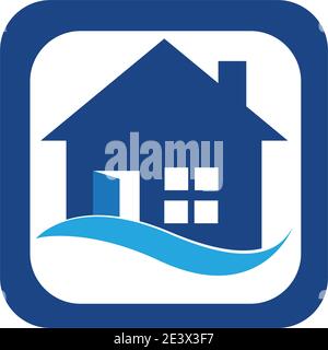 modello di disegno con l'icona vettoriale del logo home Illustrazione Vettoriale