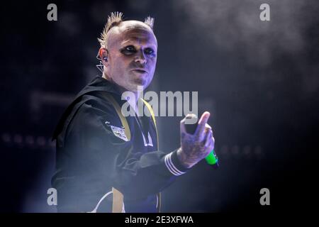 Aarhus, Danimarca. 10 giugno 2017. Il gruppo elettronico inglese The Prodigy esegue un concerto dal vivo durante il festival musicale danese Northside 2017 ad Aarhus. Qui il cantante Keith Flint è visto dal vivo sul palco. (Foto: Gonzales Photo - Lasse Lagoni). Foto Stock