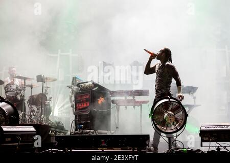 Aarhus, Danimarca. 10 giugno 2017. Il gruppo elettronico inglese The Prodigy esegue un concerto dal vivo durante il festival musicale danese Northside 2017 ad Aarhus. Qui il vocalist Maxim è visto dal vivo sul palco. (Foto: Gonzales Photo - Lasse Lagoni). Foto Stock