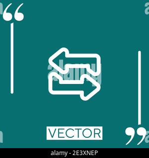 Icona Coppia lineare con frecce. Linea tratto modificabile Illustrazione Vettoriale