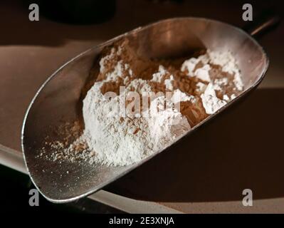 Farina italiana di qualità utilizzata per la produzione di pizza di alta qualità e. pasta Foto Stock