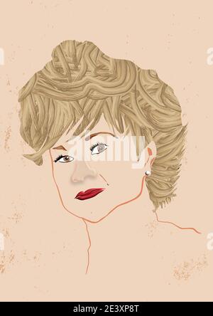 Illustrazione verticale di Etta James. Foto Stock