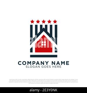 Ispirazione per il design del logo immobiliare militare americano, migliore per il vettore di logo dell'architettura Illustrazione Vettoriale