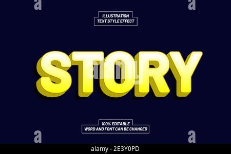 Storia effetto stile testo giallo Illustrazione Vettoriale