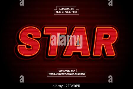 Effetto stile testo grassetto 3D STAR Illustrazione Vettoriale