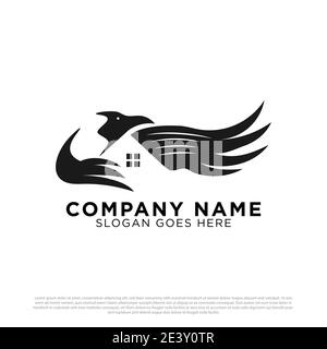Eagle Casa Silhouette logo ispirazione di design, meglio per costruzione costruzione costruzione immobiliare logo modello Illustrazione Vettoriale