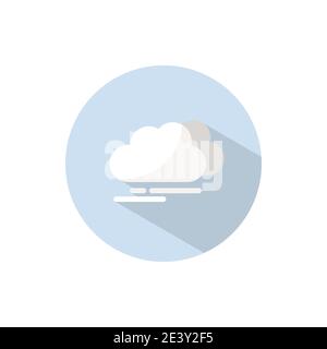 Overcast. Icona di colore piatto su un cerchio. Illustrazione del vettore meteo Illustrazione Vettoriale