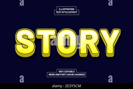 Effetto stile testo storia gialla Illustrazione Vettoriale