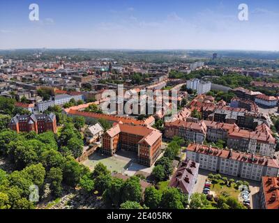 Vista aerea sulla città di Bytom. Regione dell'alta Slesia in Polonia. Foto Stock