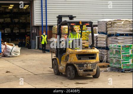 Slough, Berkshire, Regno Unito. 21 gennaio 2021. Una mattinata impegnativa al magazzino Wickes a Slough mentre il negozio rimane aperto durante la chiusura Covid-19. Credit: Maureen McLean/Alamy Live News Foto Stock