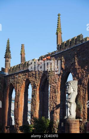 Regno Unito, Inghilterra, Birmingham, Coventry, Rovine di Coventry Cathedral Foto Stock